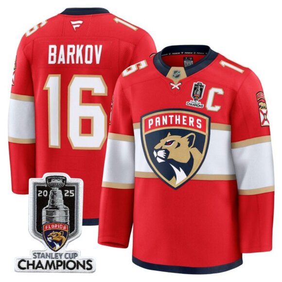 Mens Aleksander Barkov 2025 Stanley Cup CH Jersey Red Stitched